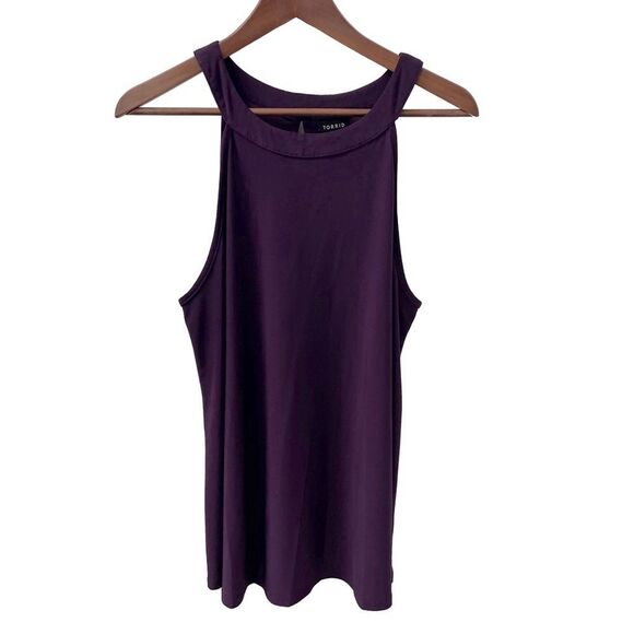 torrid Tops - Torrid Sleeveless Top Dark Purple Keyhole Back Women’s Size 1